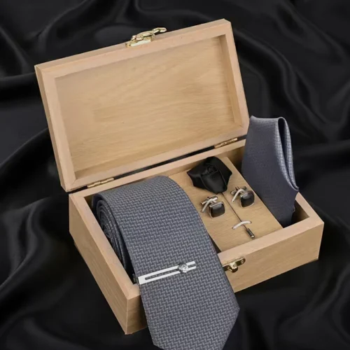 Men neck tie set with pocket square & cufflinks brooch tie pin