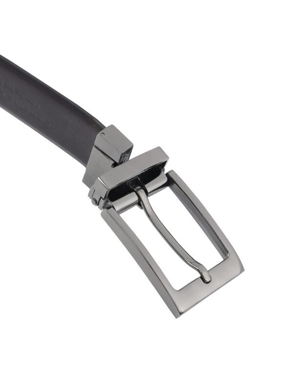 Men's black formal leatherite reversible belt