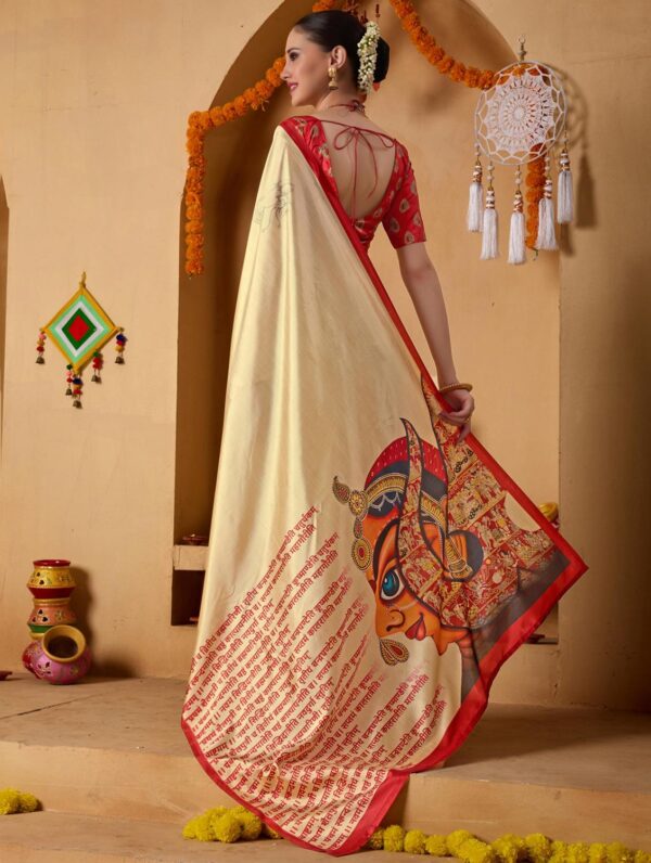 Women printed casual wear saree with blouse